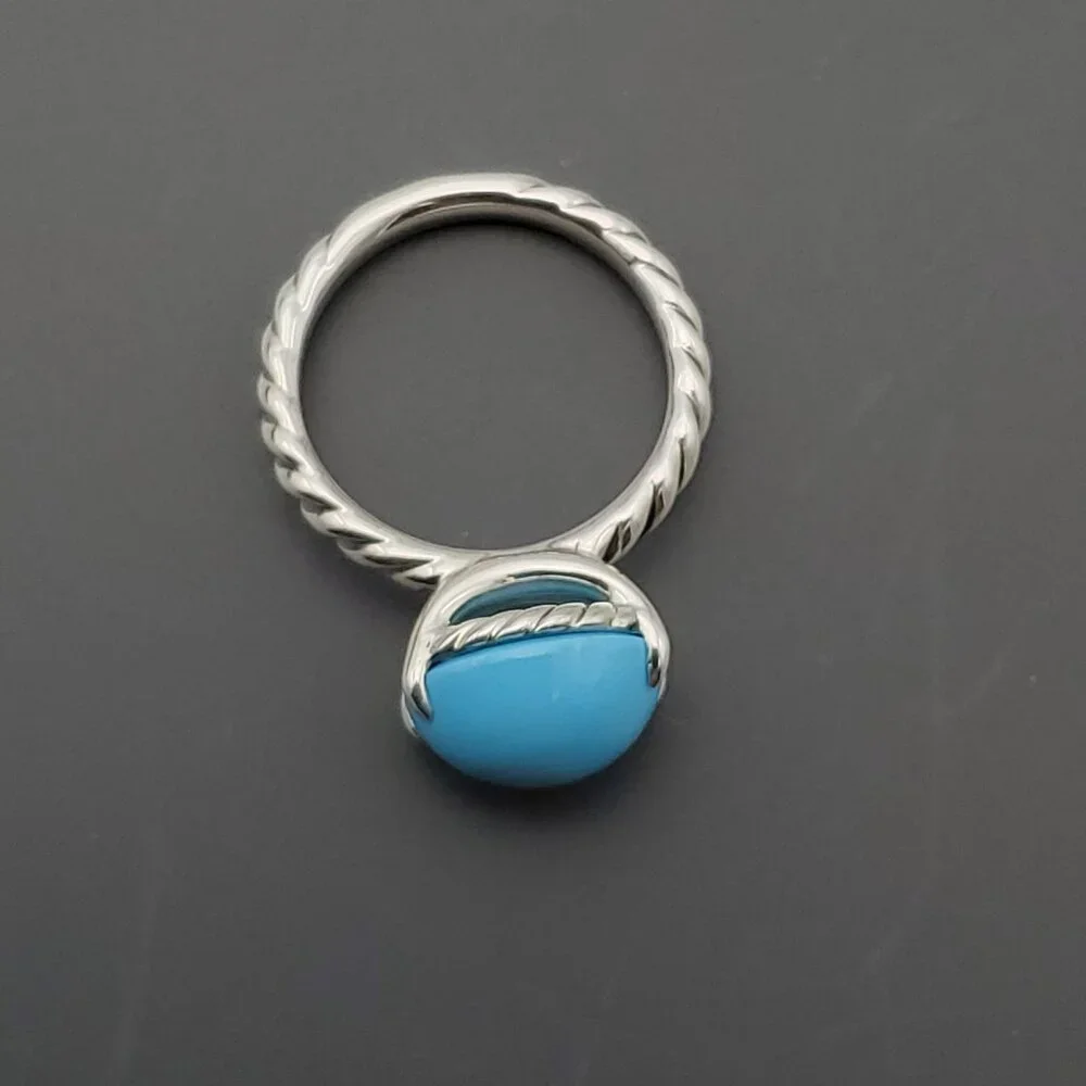 David Yurman Turquoise 12x10 Stack Ring - Picture 5 of 7